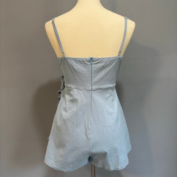 Princess Polly Cottage Hill mini dress, light blue mini skort romper, Size 8 - Picture 3 of 10